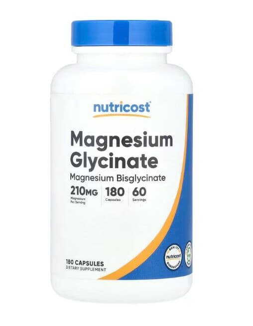 Nutricost Magnesium Glycinate (210mg), 180 Capsules