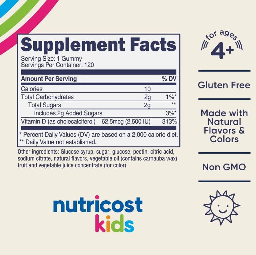 Nutricost Kids Vitamin D3 Gummies, 120 Gummies