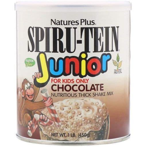 Natures Plus, Spiru-Tein Junior, Nutritious Thick Shake Mix, Chocolate, 1 lb (450 g)