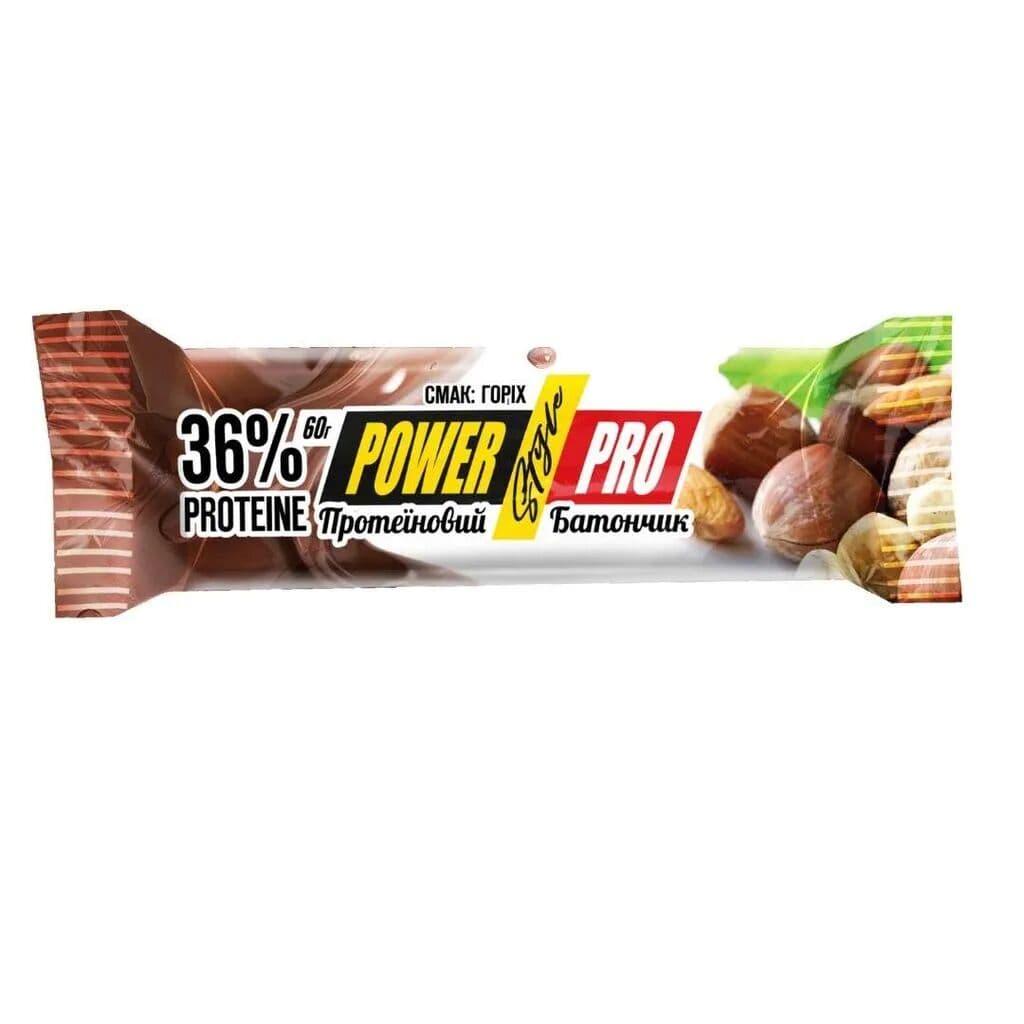 Power Pro Батончик протеїновий для спортивного харчування з горіхами, 60г