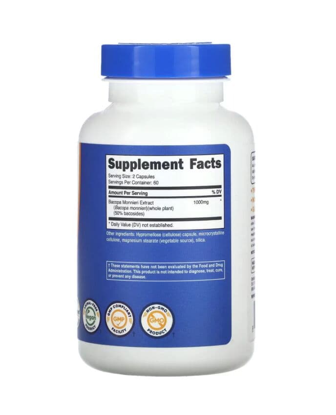 Nutricost Bacopa Monnieri (1000mg), 120 Capsules