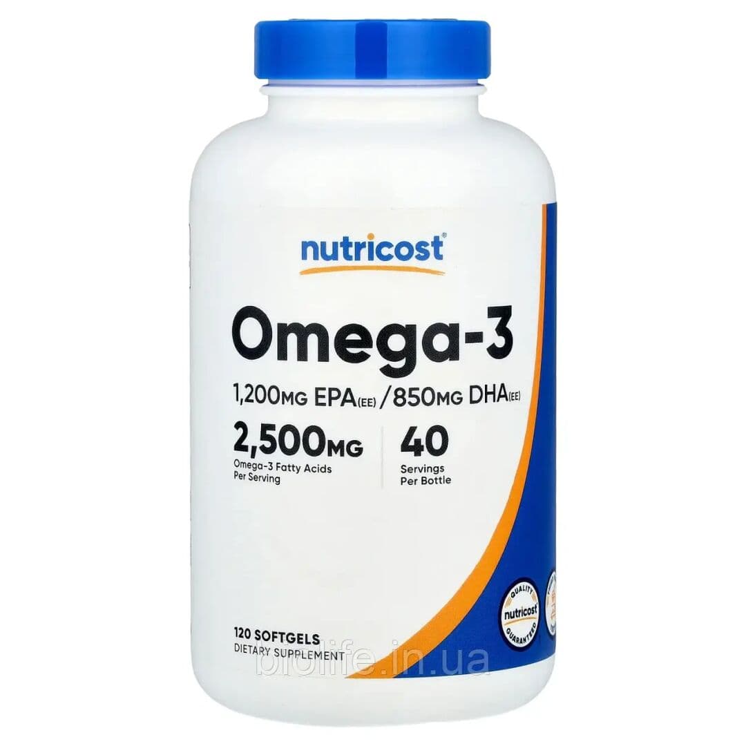 Nutricost Omega-3 Fish Oil 2500mg 120soft