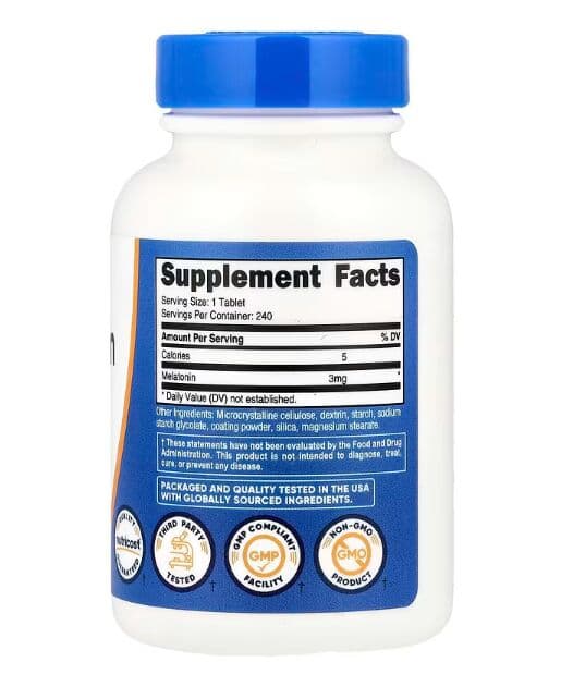 Nutricost Melatonin (3mg), 240 Tablets.