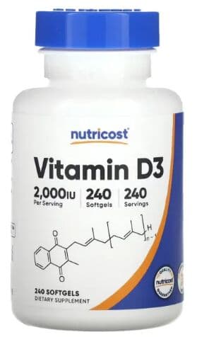 Nutricost Vitamin D3 2000 IU, 240 Softgels