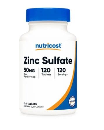 Nutricost Zinc Sulfate (50mg), 120 Tablets