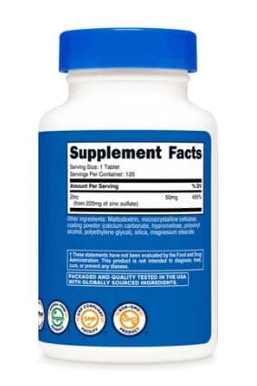 Nutricost Zinc Sulfate (50mg), 120 Tablets